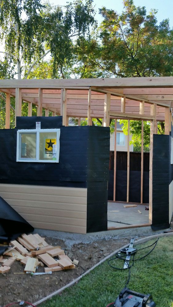 In-progress shot of a shed being built by Kevin's Handyman