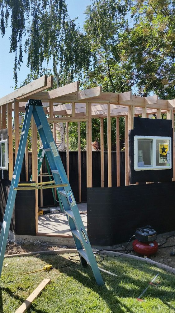 In-progress shot of a shed being built by Kevin's Handyman